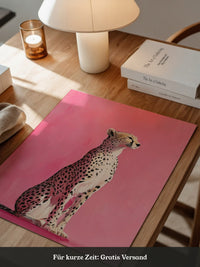 Gepard Illustration rosa Hintergrund