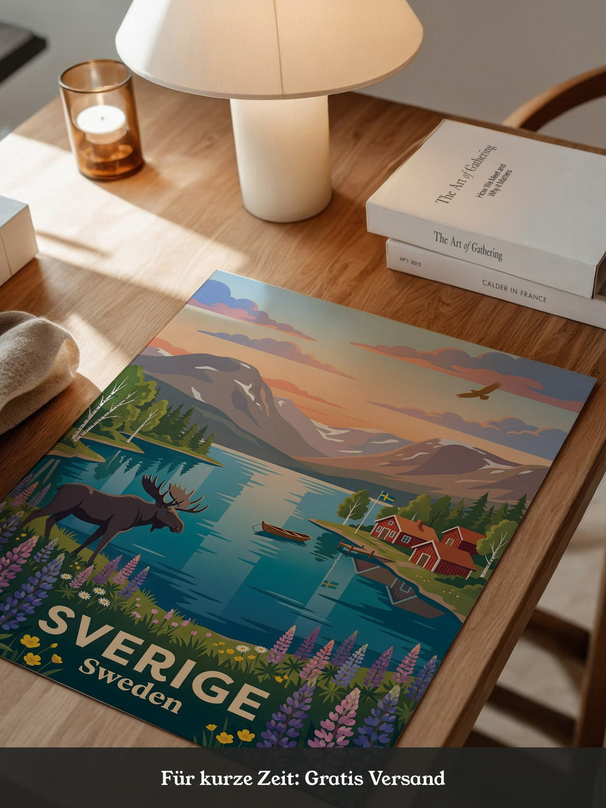 Schwedische Landschaft Sonnenuntergang