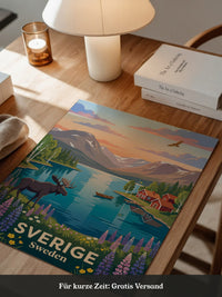 Schwedische Landschaft Sonnenuntergang