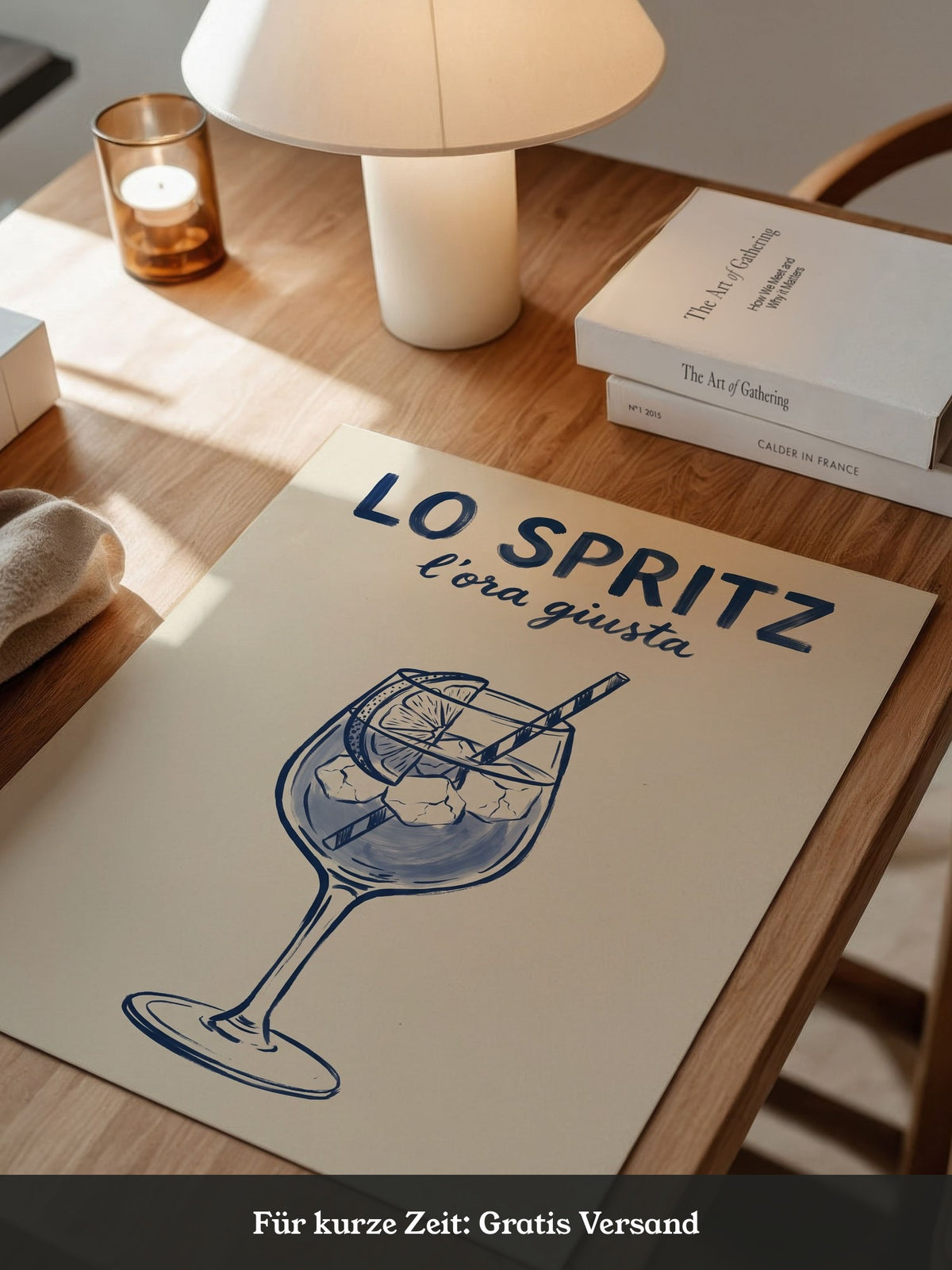 Spritz Glas Illustration Blau