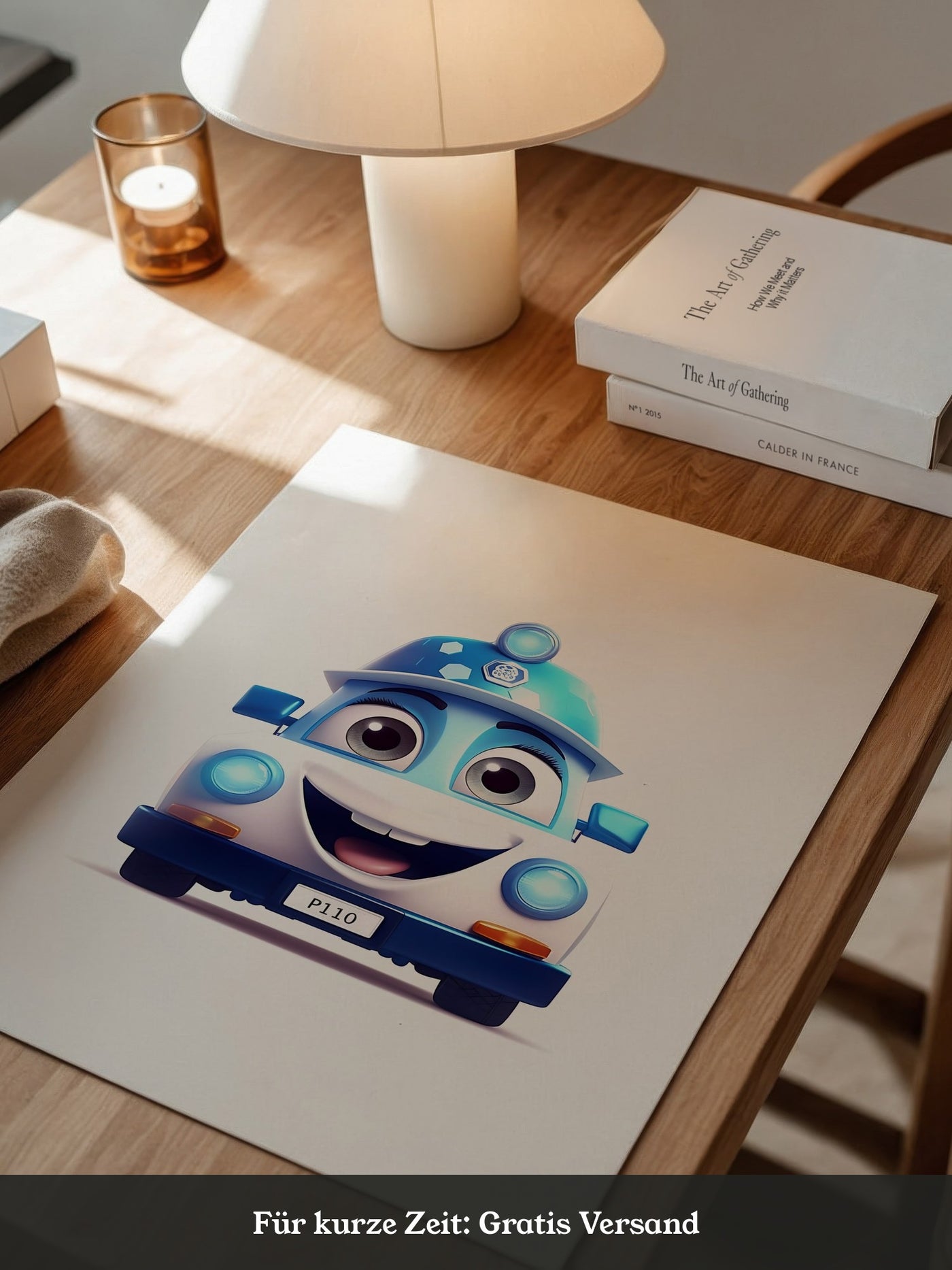 Kleines Polizeiauto Cartoonansicht