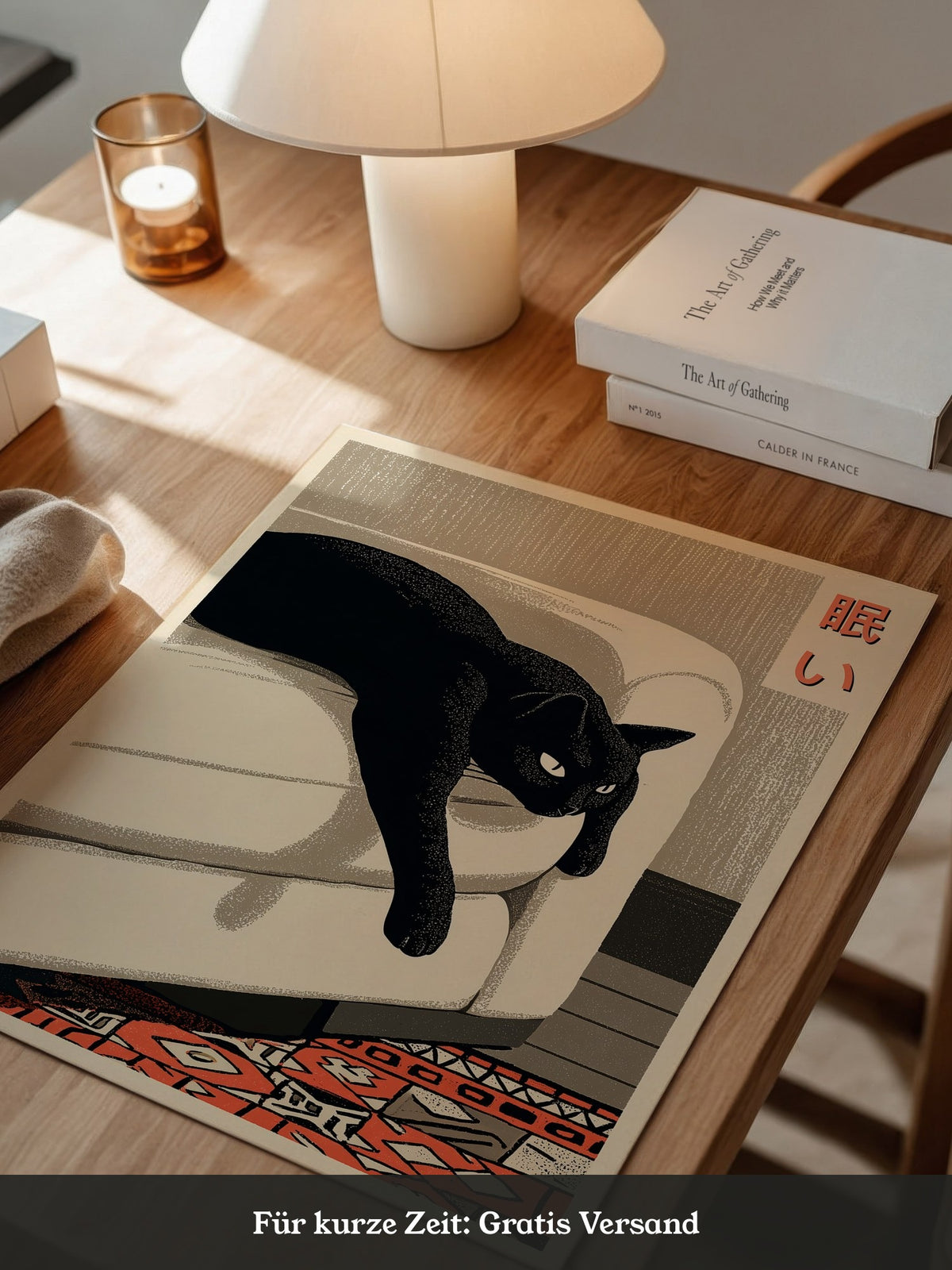 Schwarze Katze Retro-Design