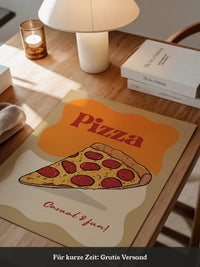 Pizza Scheibe Cartoon Stil