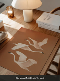 Schwan Flügelschlag Silhouette Braun