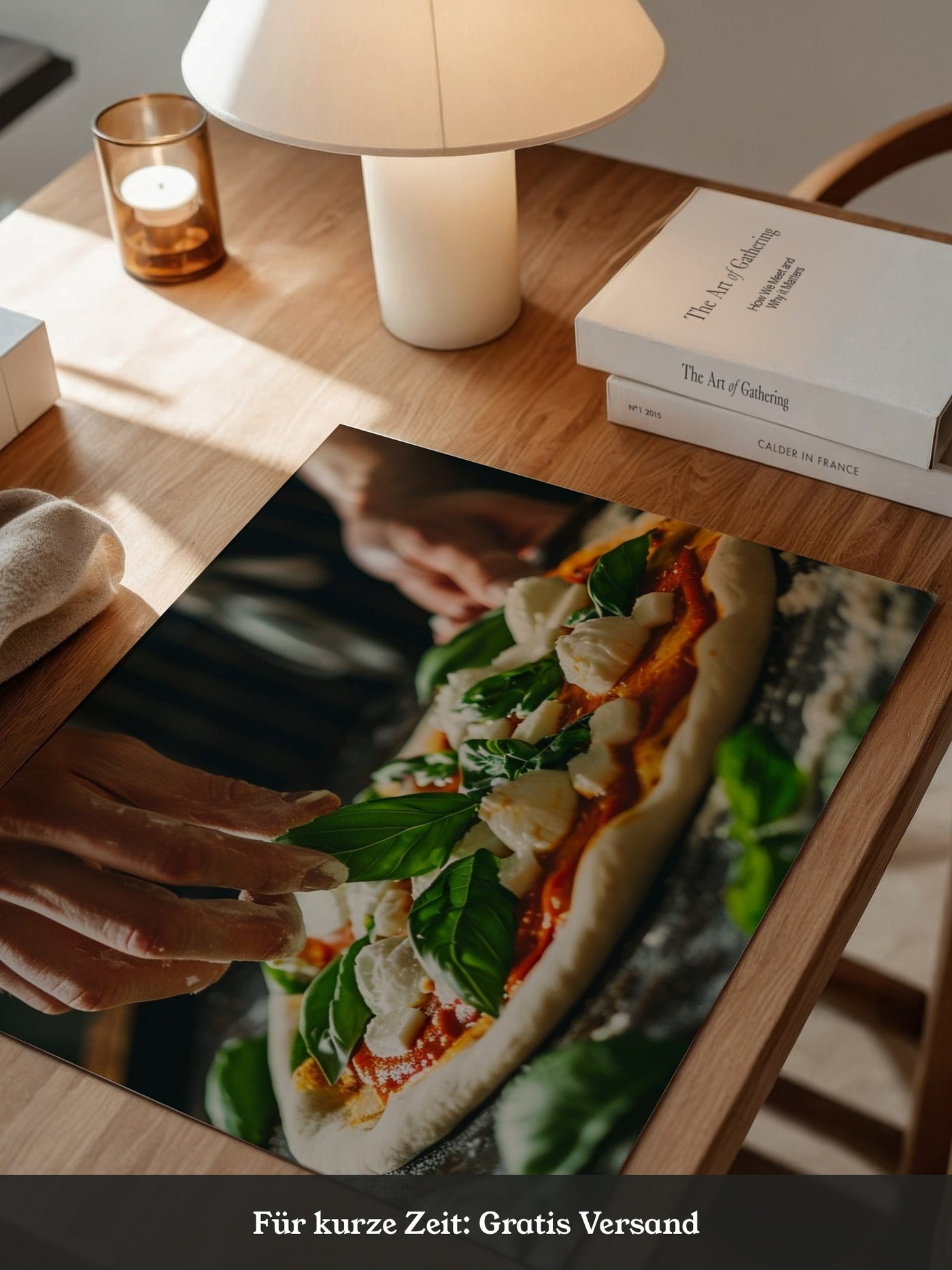 Pizza Zubereitung Nahaufnahme