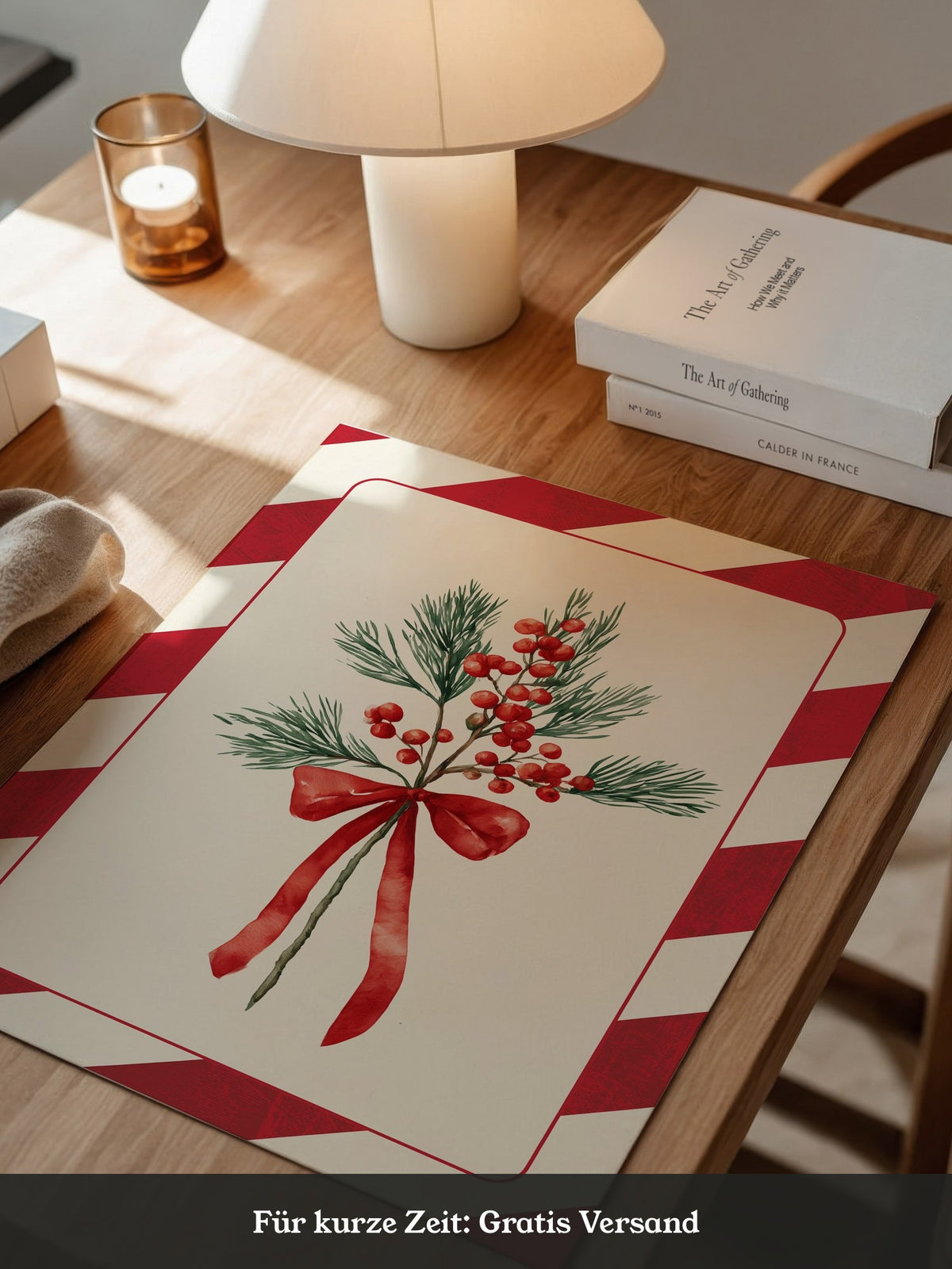 Weihnachtszweige Rot Grün Vintage