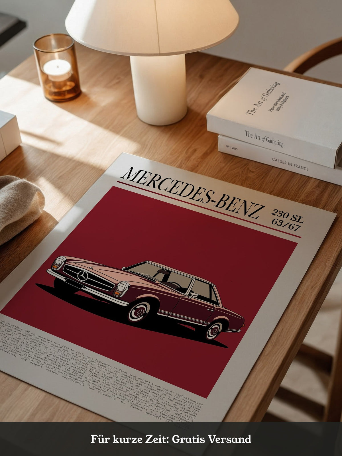 Mercedes 230 SL Illustration Retro