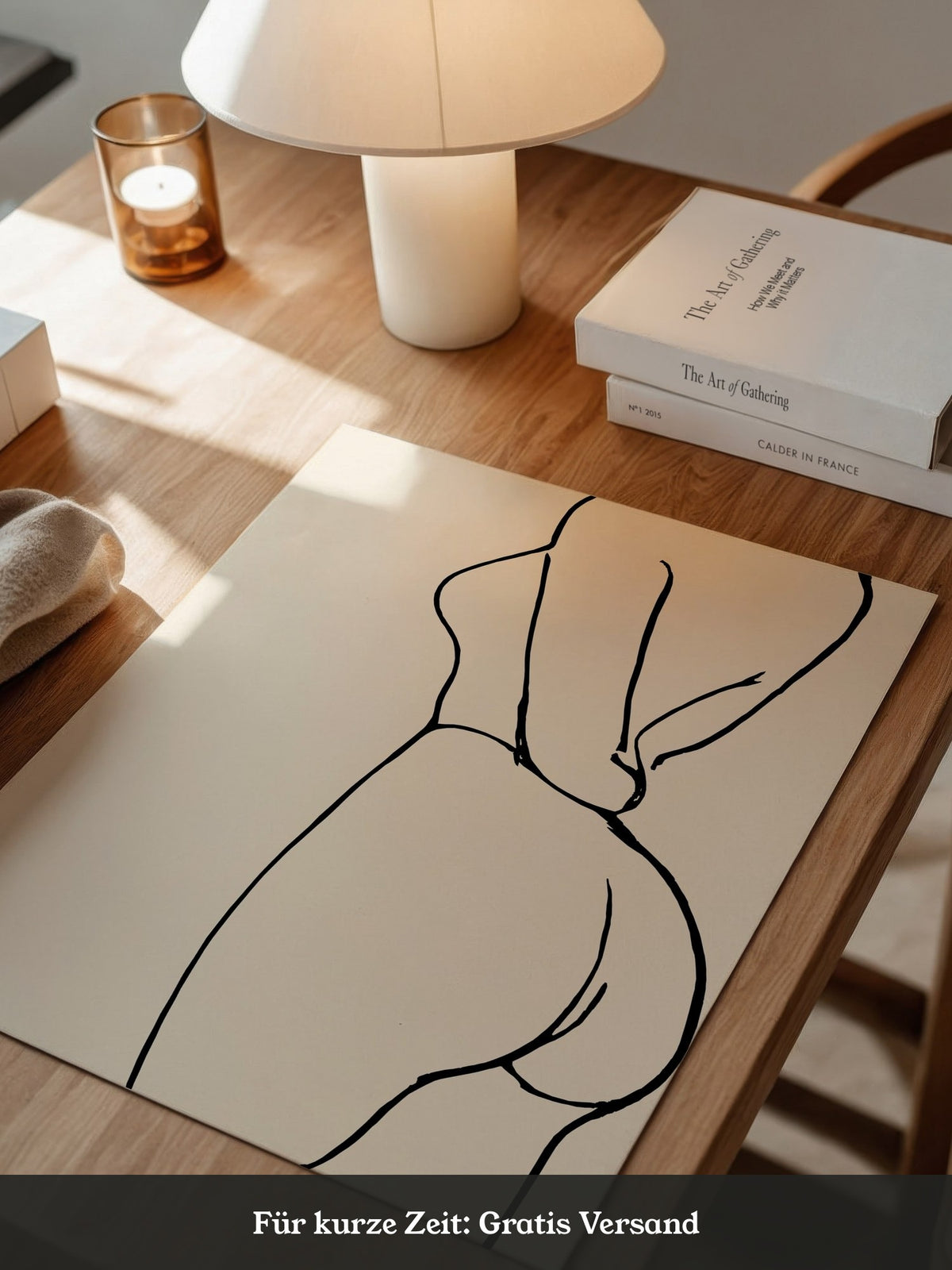 Minimalistische Aktstudie Linienstil
