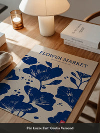 Blumen Blau Weiß Grafik