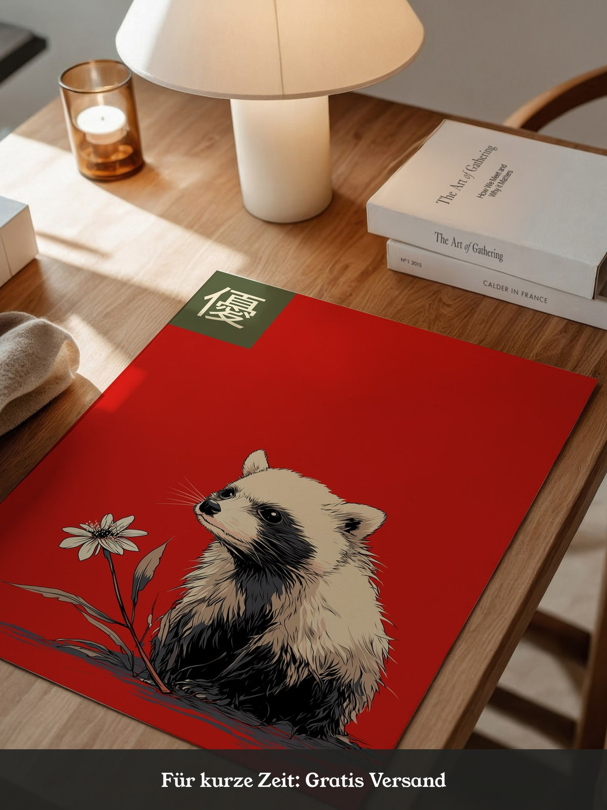 Panda Blume Rot Hintergrund