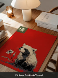 Panda Blume Rot Hintergrund
