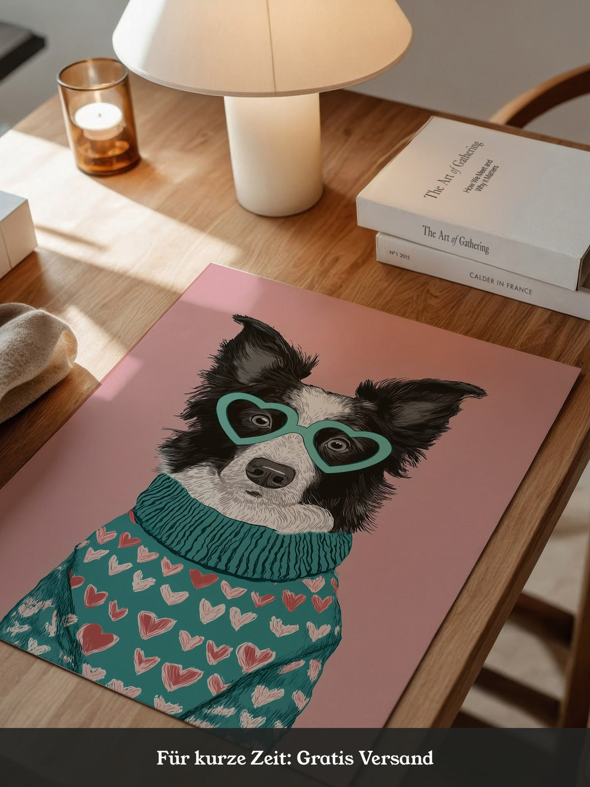 Hund Herzbrille Turtleneck