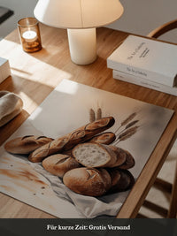 Brotstilleben Weizen Aquarell