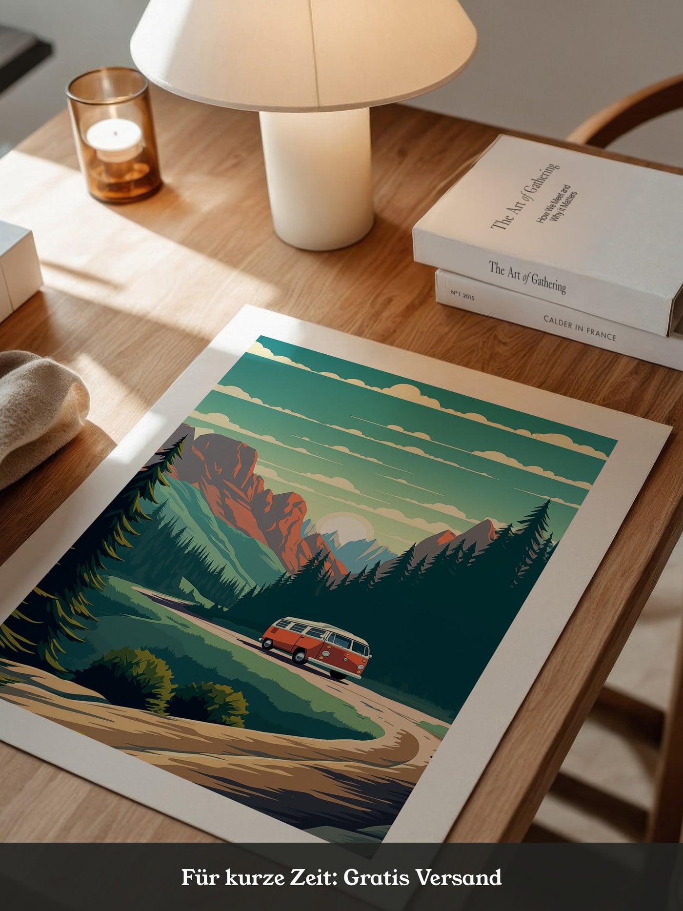 Camper Roadtrip Berglandschaft Vintage
