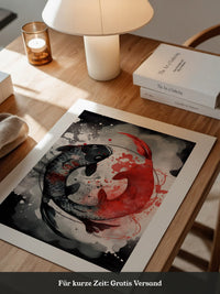 Koi Fische Rot Schwarz Splatter