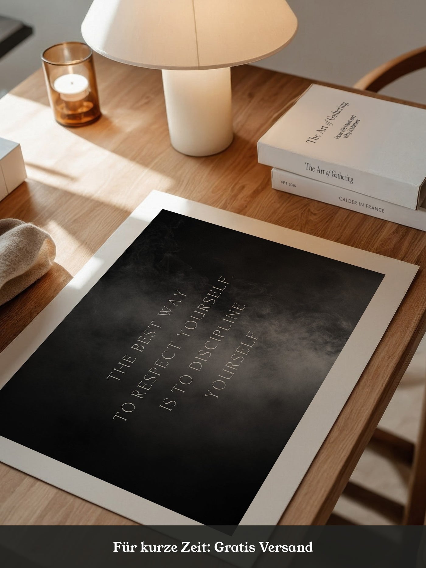 Motivation Spruch Nebeloptik Schwarz