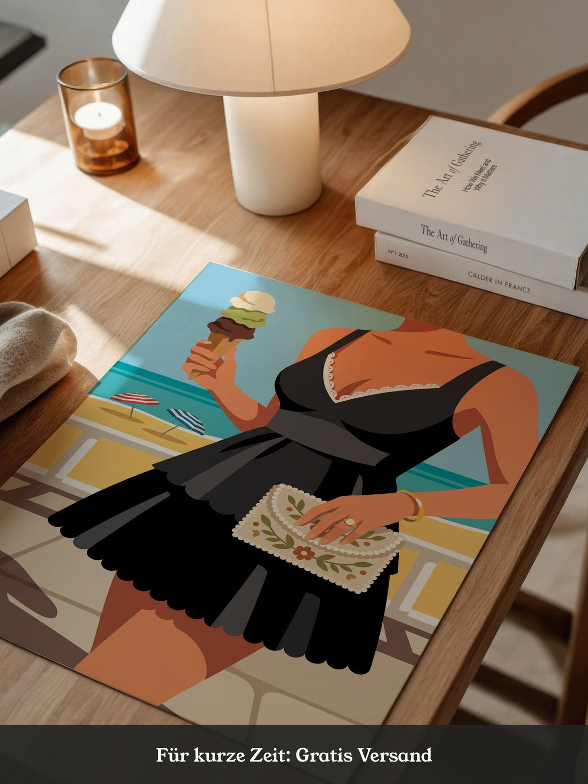 Strandschönheit Retro Illustration