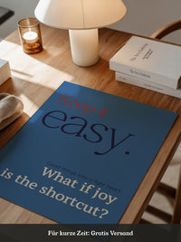 Keep it easy Typografie blau