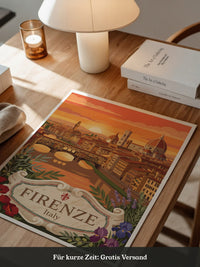 Florenz Sonnenuntergang Retro