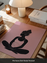 Sitzende Frau Silhouette Rosa