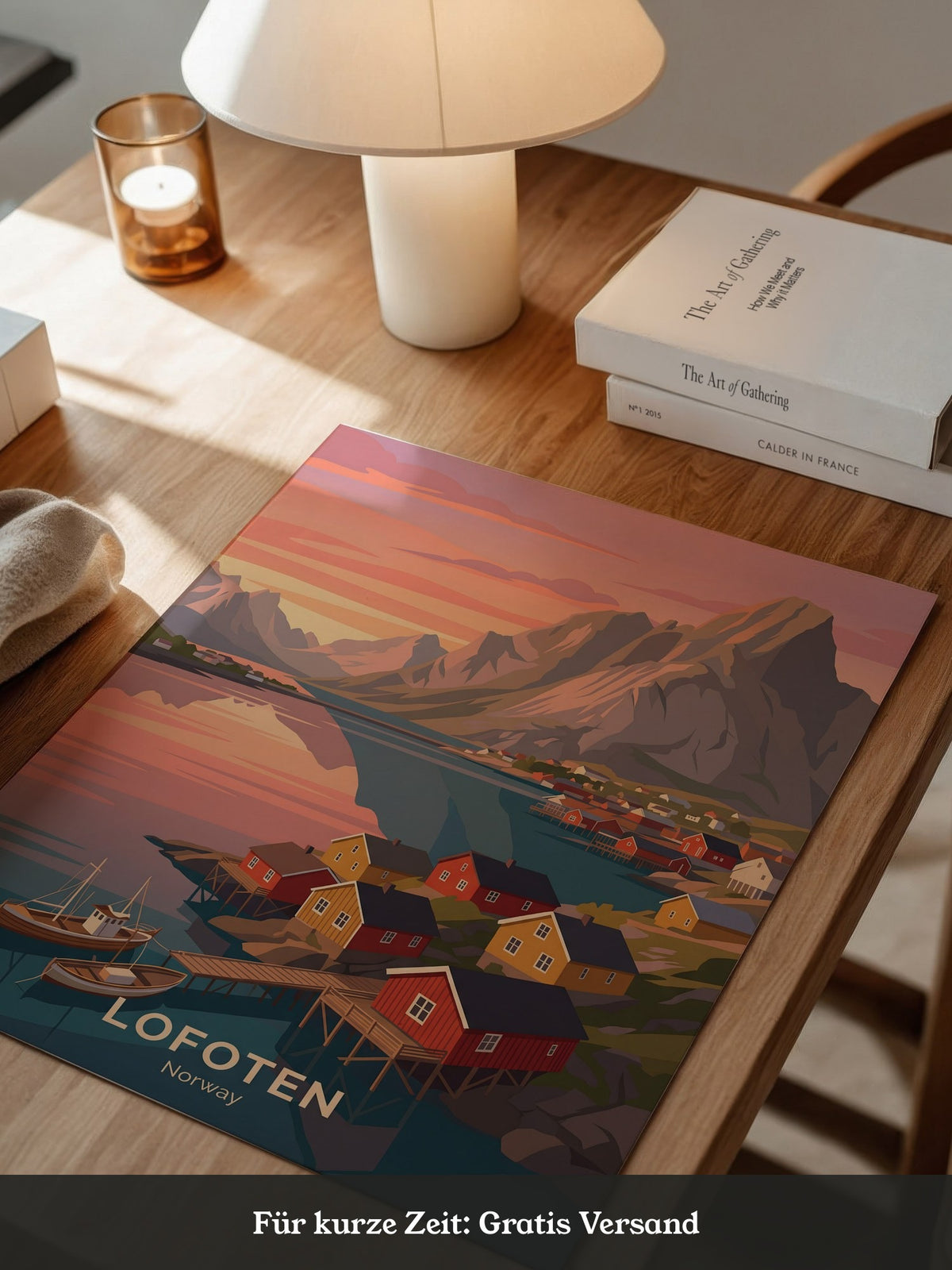 Lofoten Landschaft Pastellfarben