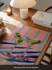 Cocktailgläser Oliven Pastellstreifen