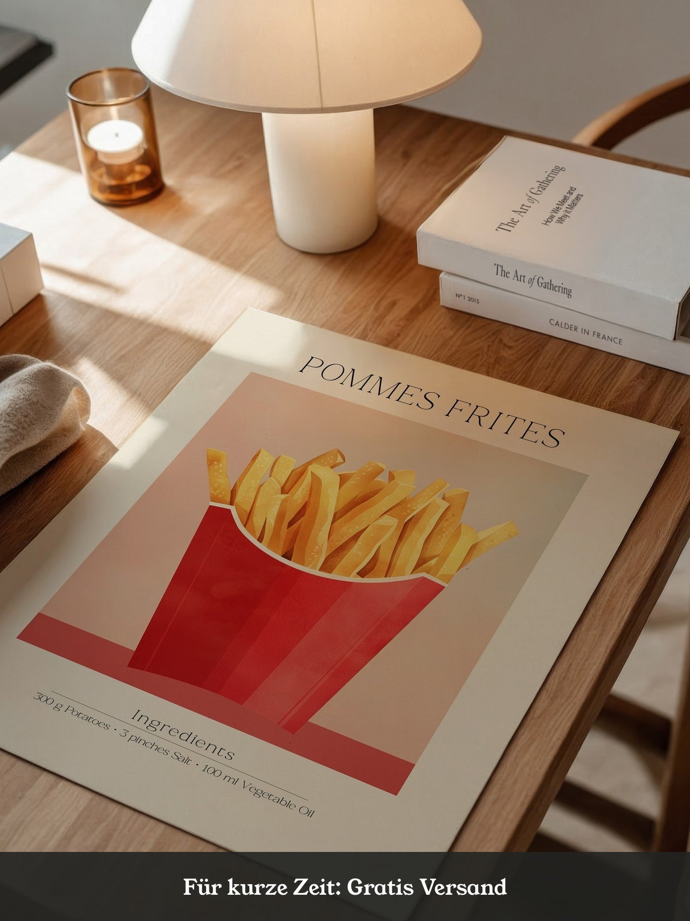 Pommes Frites Illustration Retro
