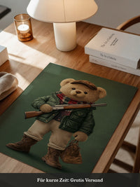 Teddybär Abenteurer Grünkleidung