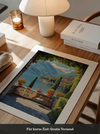 Italienisches Seepanorama lebendig