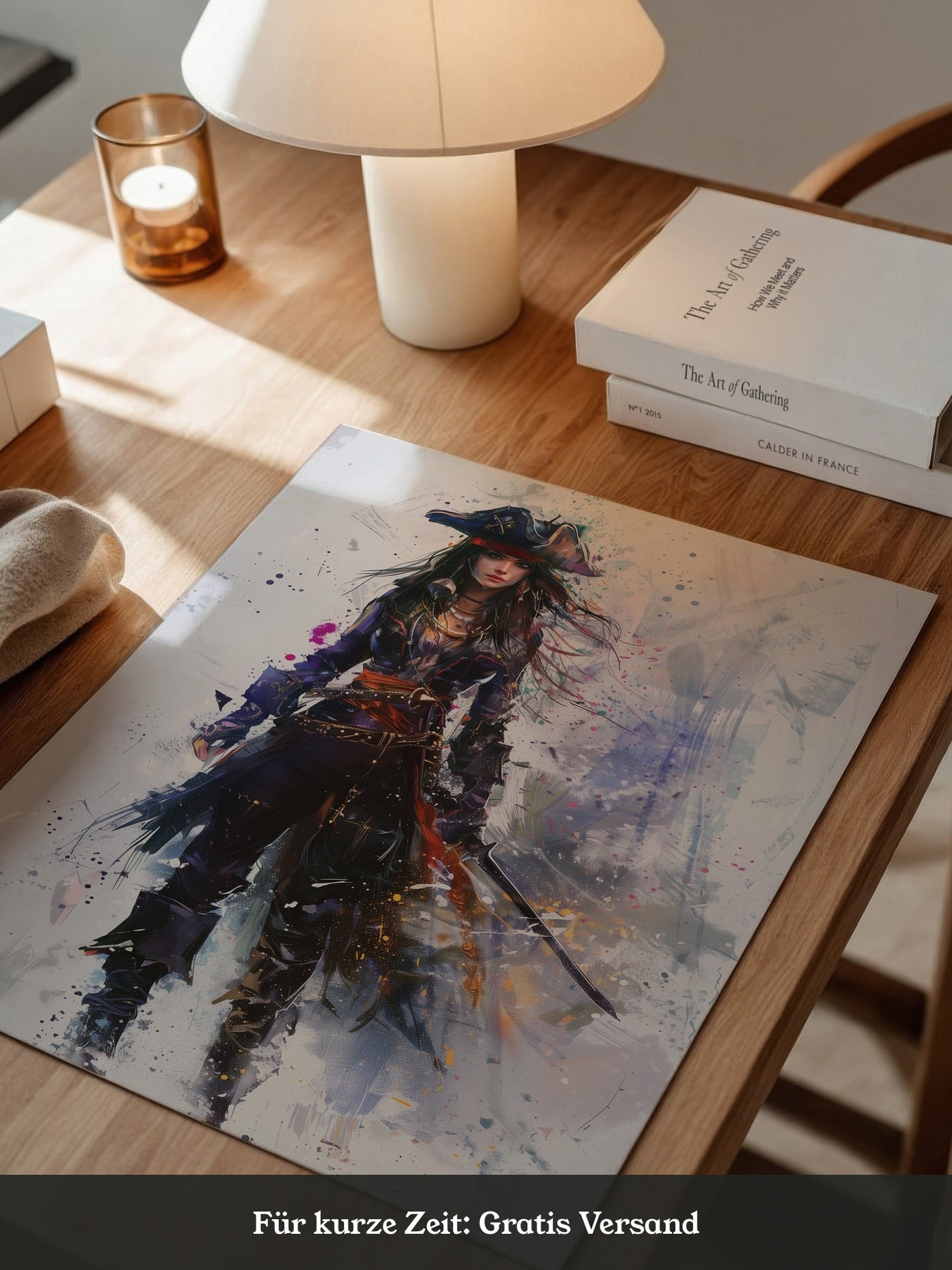 Piratenschwert Frau Aquarell