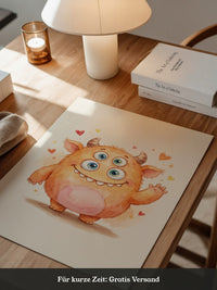 Fluffiges Monster mit drei Augen