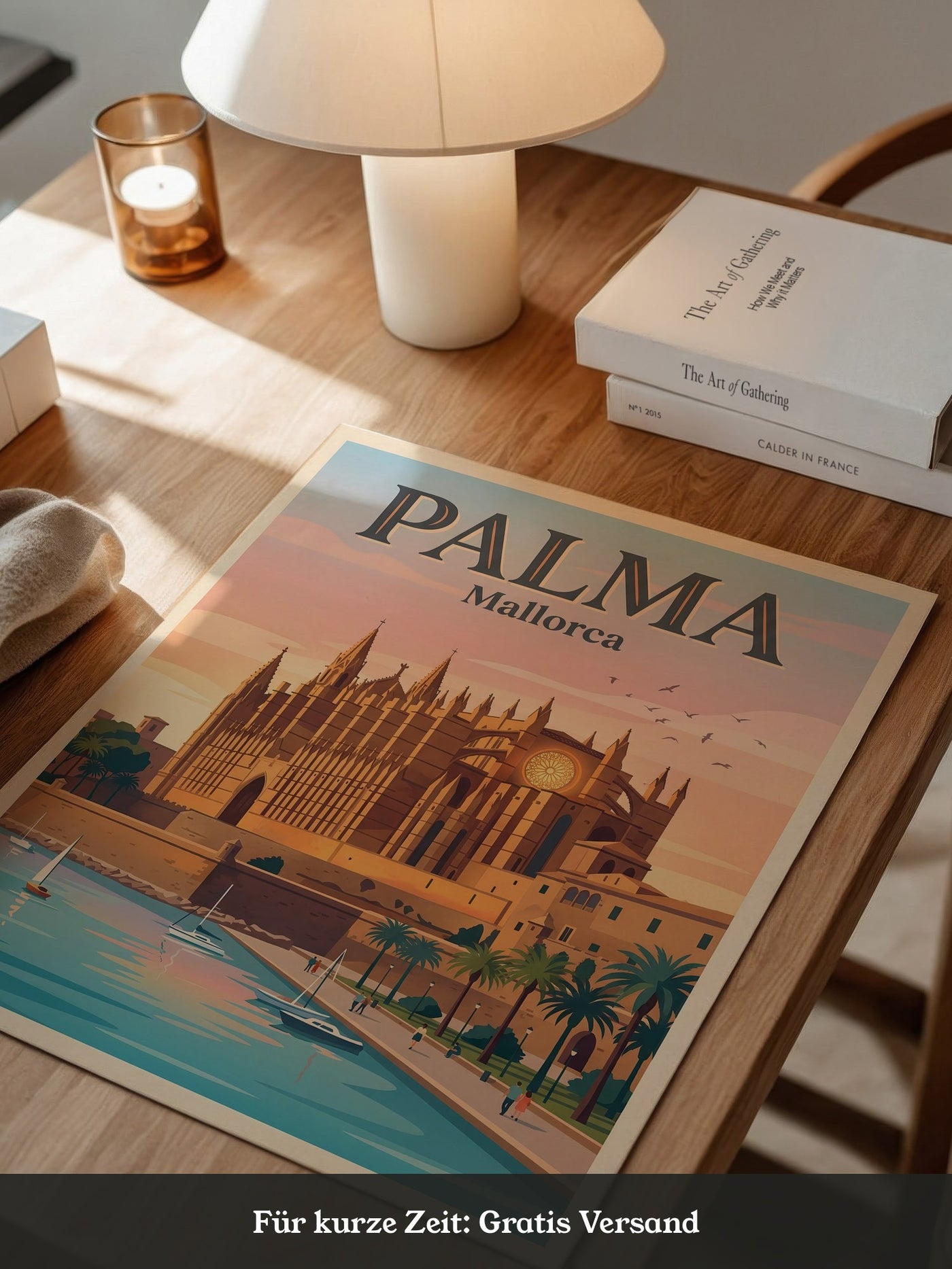 Kathedrale Palma Retro-Illustration
