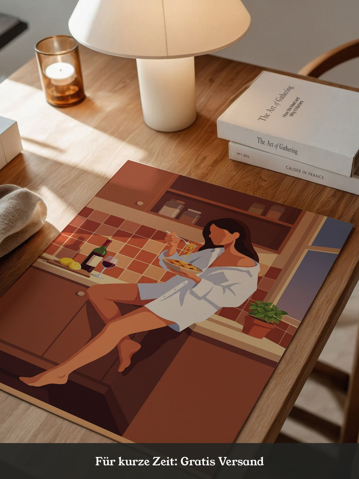 Pasta Küche Illustration Retro