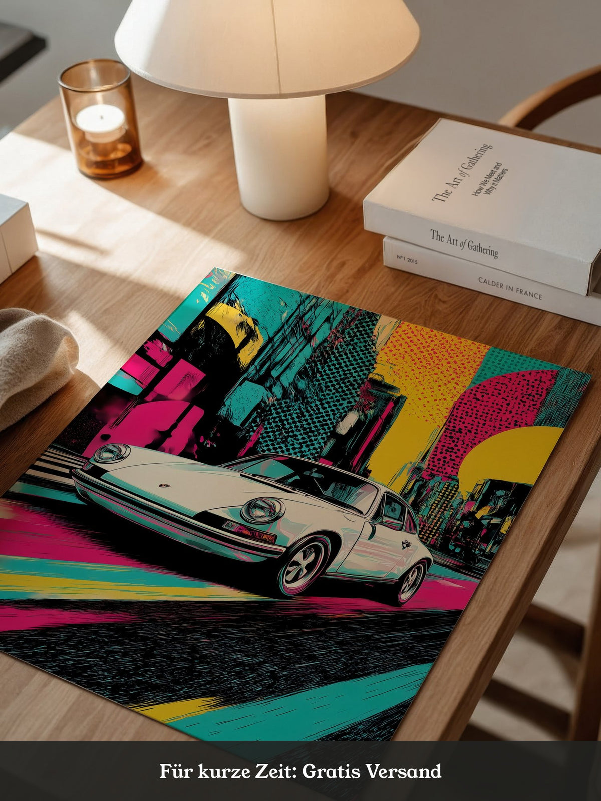 Porsche Retro Stadt Pop-Art