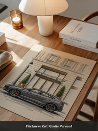 Luxus SUV Illustration Grau