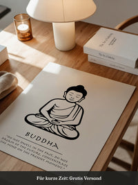 Buddha Meditierend Schwarz-Weiß