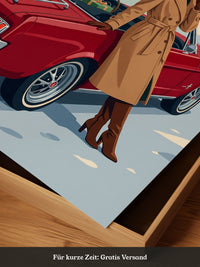 Retro Auto Winterlandschaft