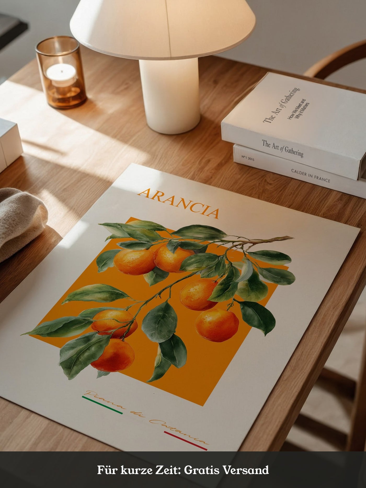 Orangen Zweig Aquarellstil