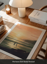Surfer Sonnenuntergang pastell