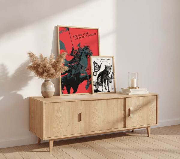 Poster-Set '13' - 4 Kunstdrucke: Frosch, Bulle, Ritter, Wolf | Wanddeko-Kollektion - Bild 5