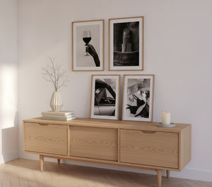 Poster-Set '9' - 4 elegante S/W Motive: Weinglas, Dessous, Auto & Lippenstift - Bild 5