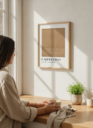 Kaffee Poster-Set '6' - 5 minimalistische Prints in warmen Brauntönen - Bild 5