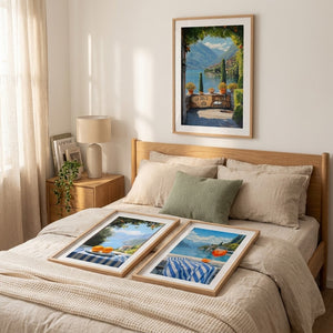 Poster-Set 'Italienische Seelandschaft' - 3 mediterrane Wandbilder mit Aperol-Flair - Bild 5