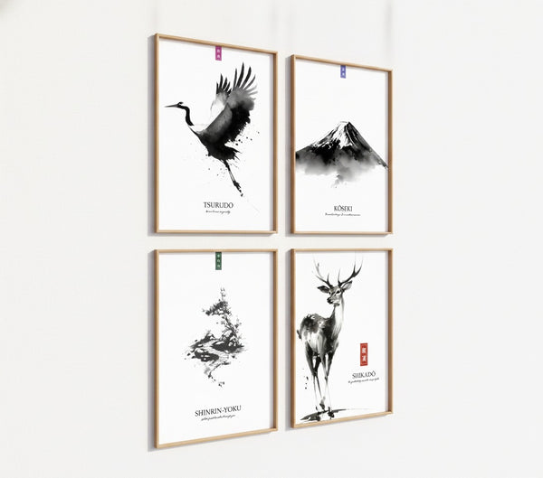 Poster-Set '14' - Zen Natur Collection | 4 minimalistische Aquarell Kunstdrucke - Bild 3