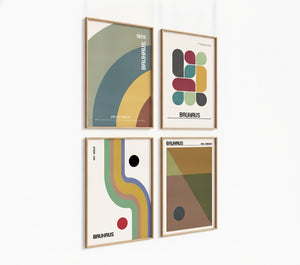 Poster-Set '12' - 4x Bauhaus Geometrie Retro | Bunte Linien & Kreise Design - Bild 3