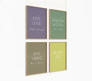 Poster-Set '11' - 4x Positive Vibes Wandbilder | Hakuna Matata & Feel Good Motive - Bild 3