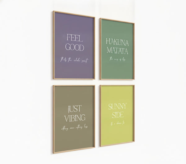 Poster-Set '11' - 4x Positive Vibes Wandbilder | Hakuna Matata & Feel Good Motive - Bild 3