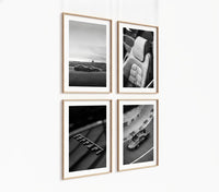 Poster-Set '8' Sportwagen Motive - 3 edle Automotive Prints Schwarz-Weiß - Bild 3