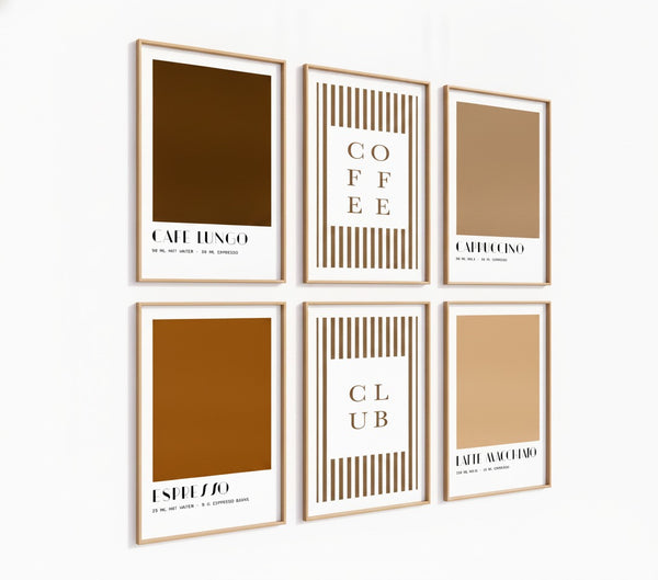 Kaffee Poster-Set '6' - 5 minimalistische Prints in warmen Brauntönen - Bild 3