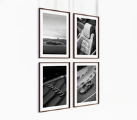 Poster-Set '8' Sportwagen Motive - 3 edle Automotive Prints Schwarz-Weiß - Bild 4